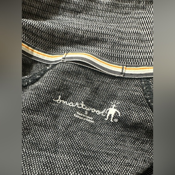 SmartWool Merino Wool Long Sleeve Geometric Print Black White 3/4 Zip Small EUC - Picture 6 of 6